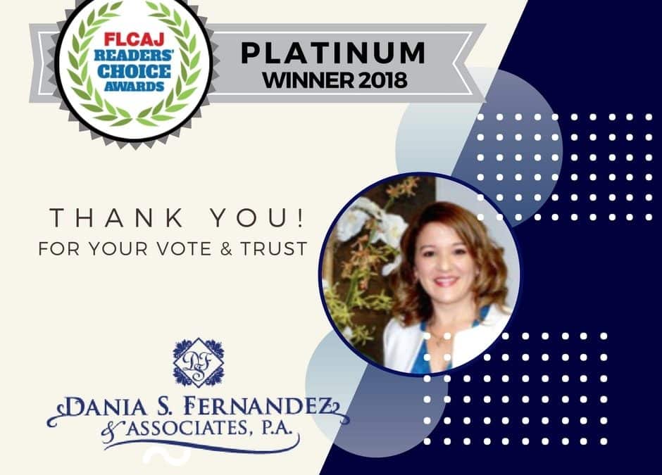 We Won FLCAJ Readers’ Choice Platinum Award